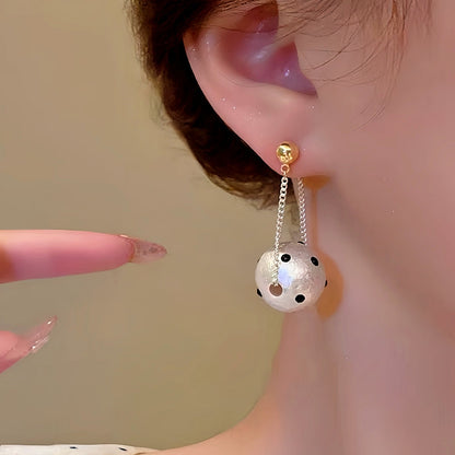 14K Gold-Plated Polka Dot Pearl Tassel Earrings