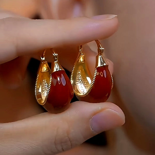 14K Gold-Plated Red Gourd Earrings