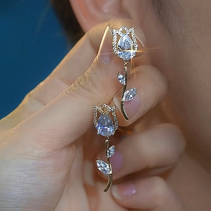 14K Gold-Plated Rose Earrings