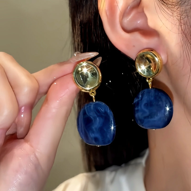 14K Gold-Plated Round Geometric Irregular Earrings