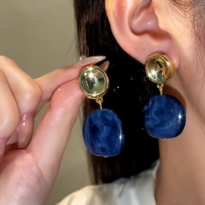 14K Gold-Plated Round Geometric Irregular Earrings