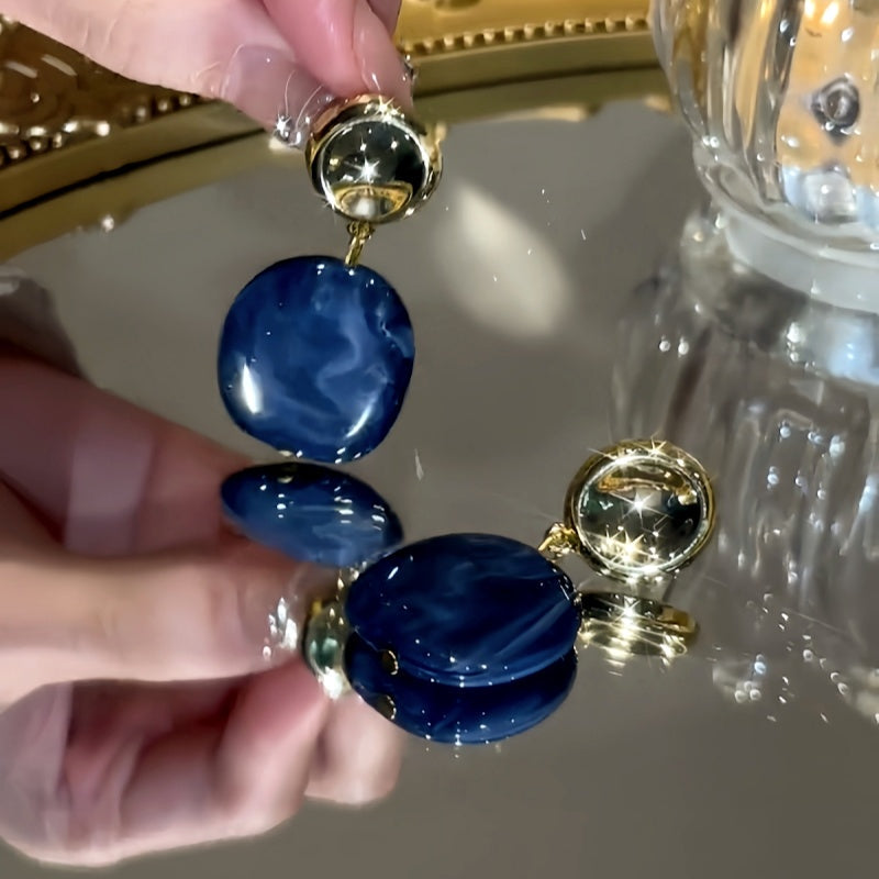 14K Gold-Plated Round Geometric Irregular Earrings