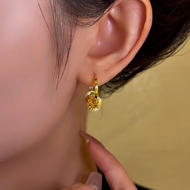 14K Gold-Plated Sequin Hoop Tassel Earrings