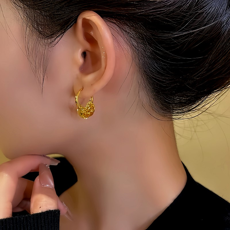 14K Gold-Plated Sequin Hoop Tassel Earrings