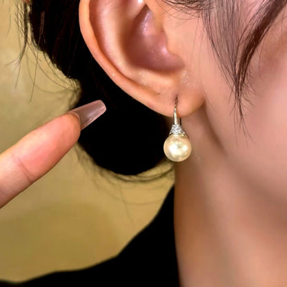 14K Gold-Plated Simple And Versatile Pearl Earrings