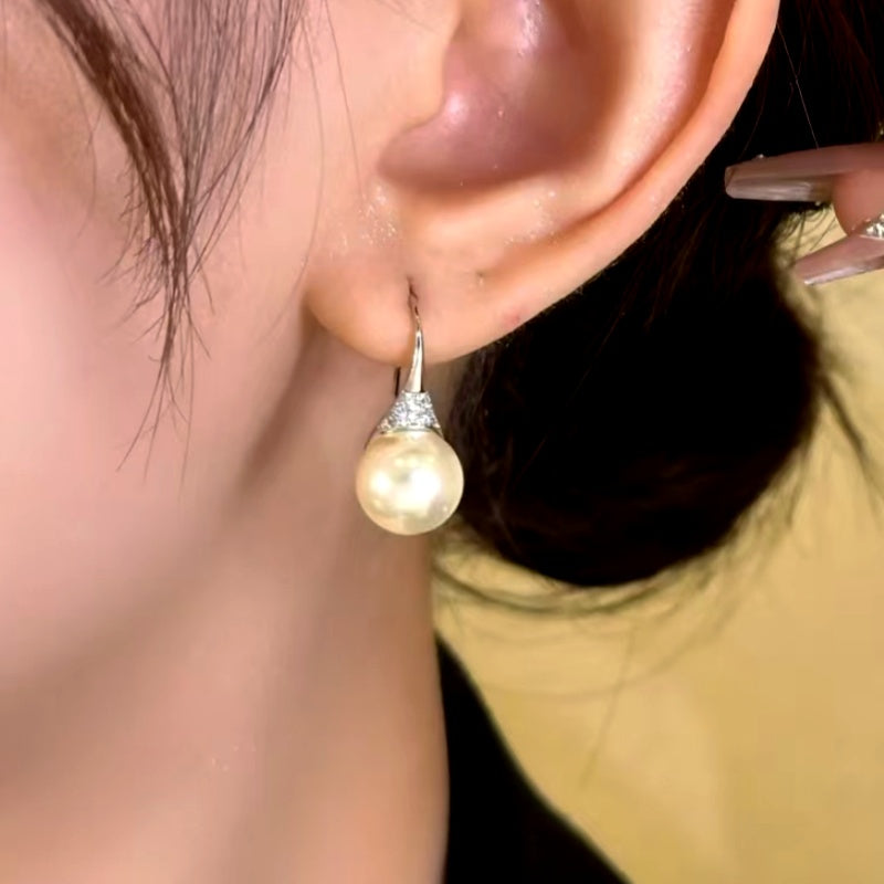 14K Gold-Plated Simple And Versatile Pearl Earrings
