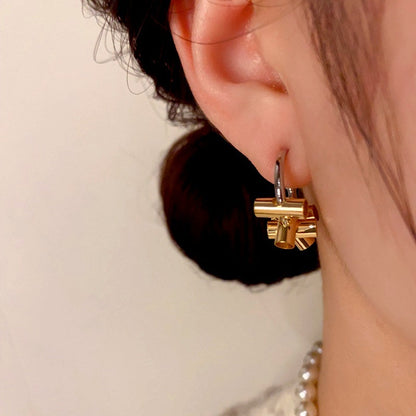 14K Gold-Plated Simple C-Shaped Earrings