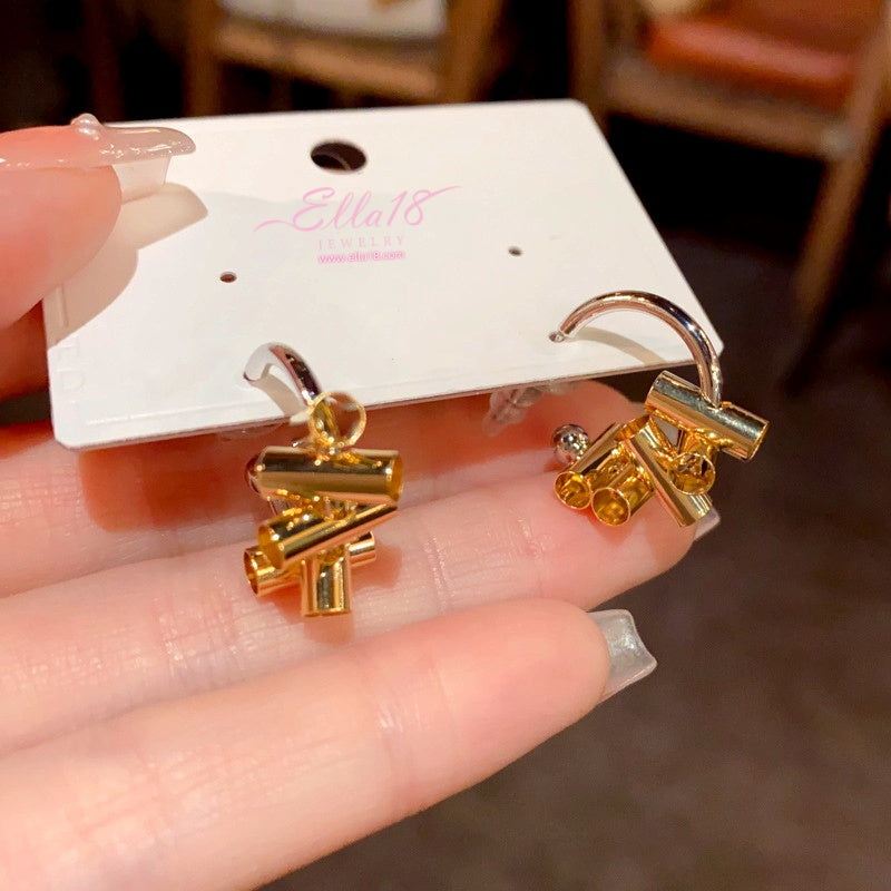 14K Gold-Plated Simple C-Shaped Earrings