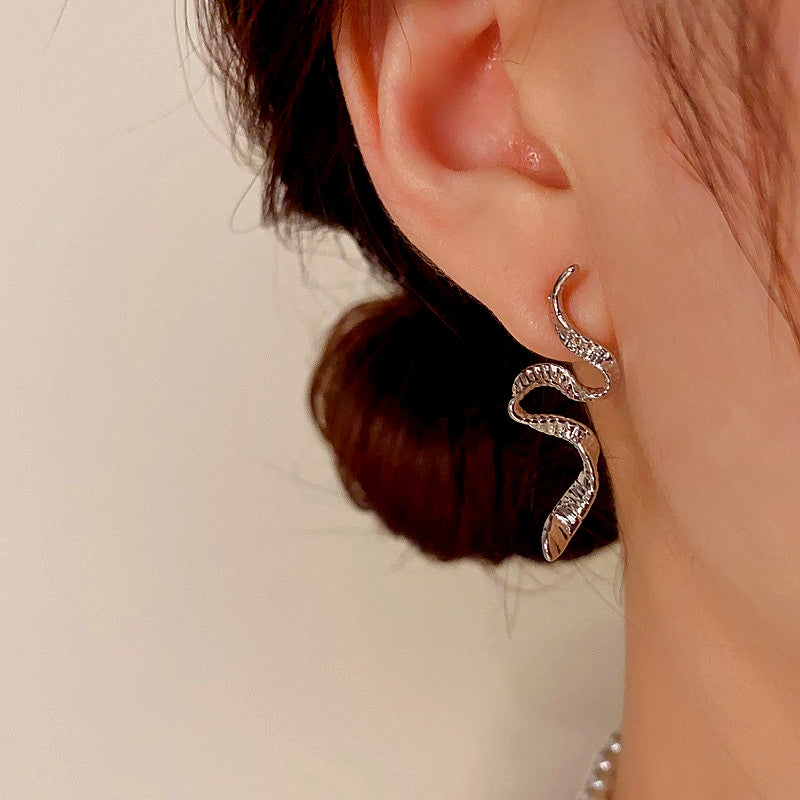 14K Gold-Plated Snake Earrings
