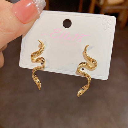 14K Gold-Plated Snake Earrings