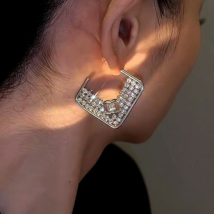 14K Gold-Plated Square Diamond Earrings