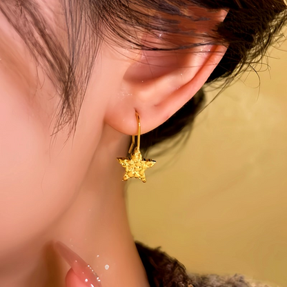 14K Gold-Plated Star Ear Hook Earrings