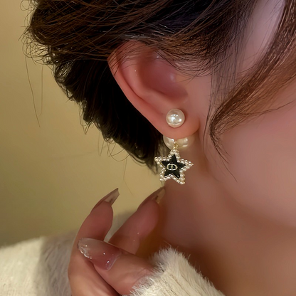 14K Gold-Plated Star Tassel Bead Earrings