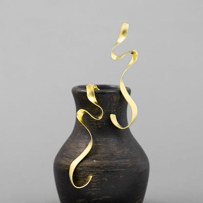 14K Gold-Plated Stylish Wavy Earrings