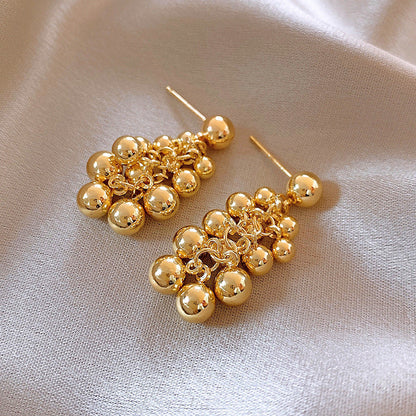 14K Gold-Plated Vintage Ball Bead Earrings