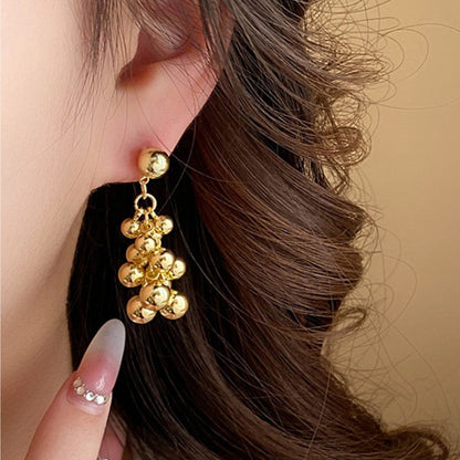 14K Gold-Plated Vintage Ball Bead Earrings