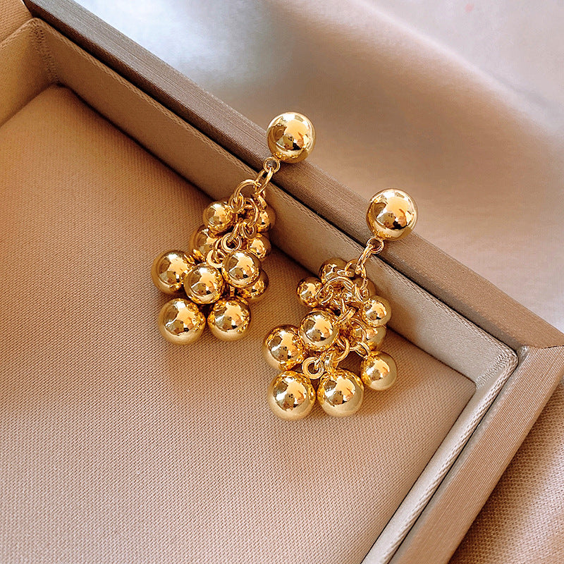 14K Gold-Plated Vintage Ball Bead Earrings