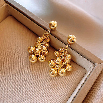 14K Gold-Plated Vintage Ball Bead Earrings
