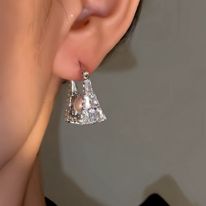 14K Gold-Plated Zircon Bead Handnbag Earrings