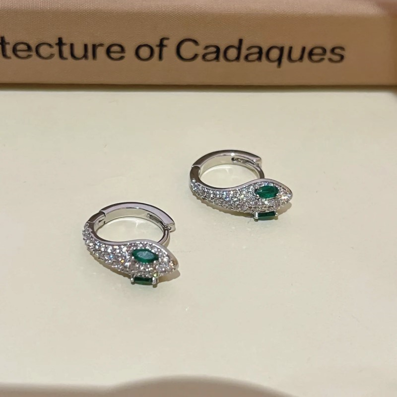 14K Gold-Plated Zircon Bead Peandant Earrings