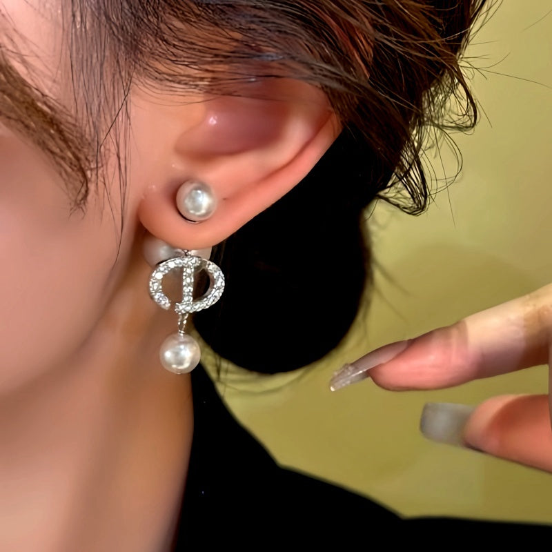14K Gold-Plated Zircon Beaded Tassel Earrings