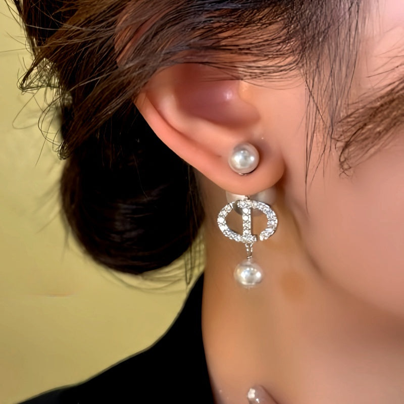 14K Gold-Plated Zircon Beaded Tassel Earrings