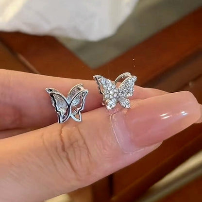 14K Gold-Plated Zircon Butterfly Earrings