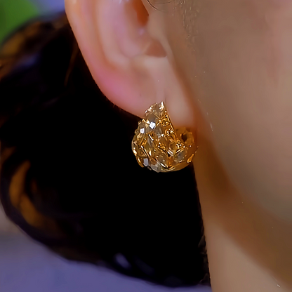14K Gold-Plated Zircon Diamond Earrings