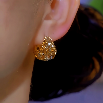 14K Gold-Plated Zircon Diamond Earrings