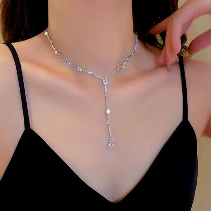 14K Gold-Plated Zircon Diamond Necklace