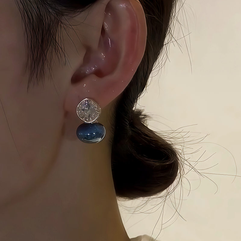 14K Gold-Plated Zircon Diamond Pearl Earrings