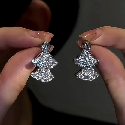 14K Gold-Plated Zircon Front And Back Earrings