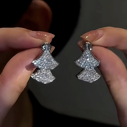 14K Gold-Plated Zircon Front And Back Earrings