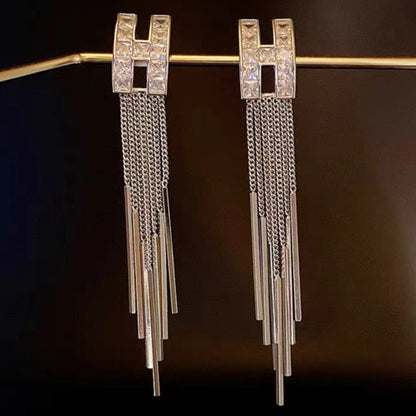 14K Gold-Plated Zircon Letter Earrings