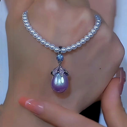 14K Gold-Plated Zircon Pearl Necklaces