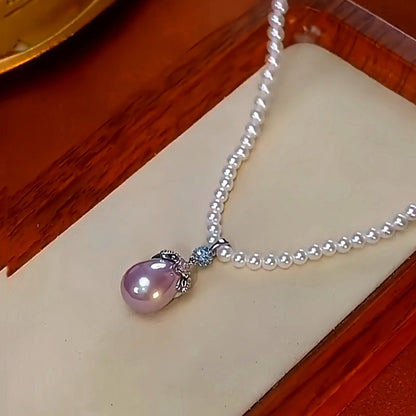 14K Gold-Plated Zircon Pearl Necklaces
