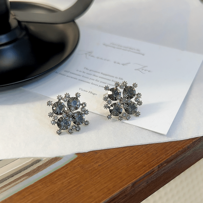 14K Gold-Plated Zircon SnowFlake Studs