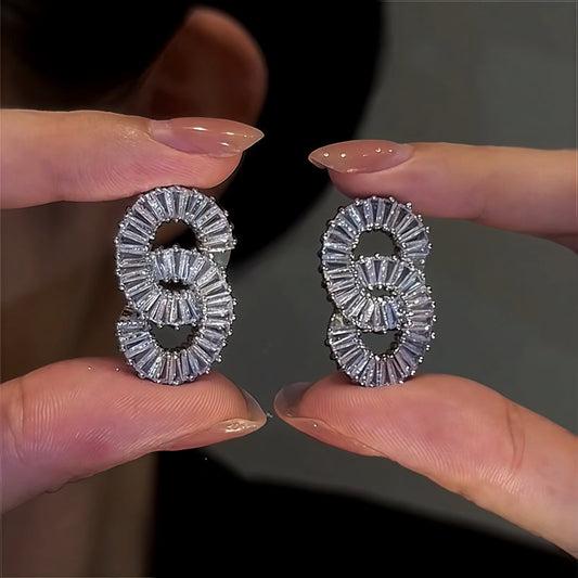 14K Gold-Plated Zircon String Earrings
