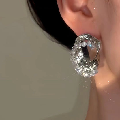 14K Gold-Plated Zircon Tassel Earrings