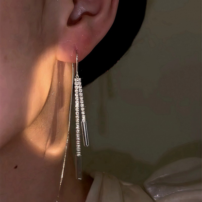 14K Gold-Plated Zircon Threader Earrings
