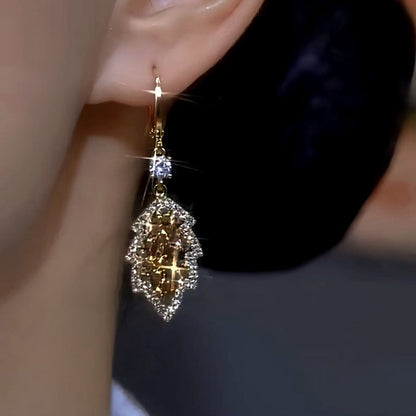 14K Gold-Plated [One leaf tells the autumn] Earrings