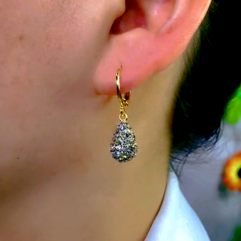 14K Gold-Plated luxury Diamond Water Drop Earrings