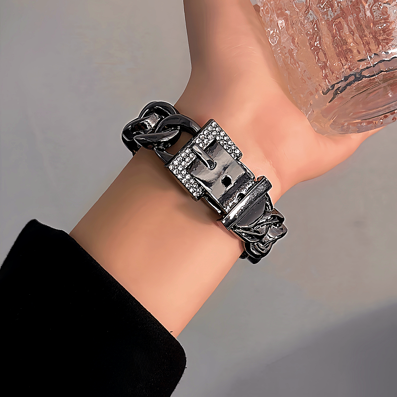 14K Gold-plated Black Belt Bracelets