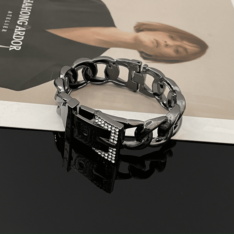 14K Gold-plated Black Belt Bracelets