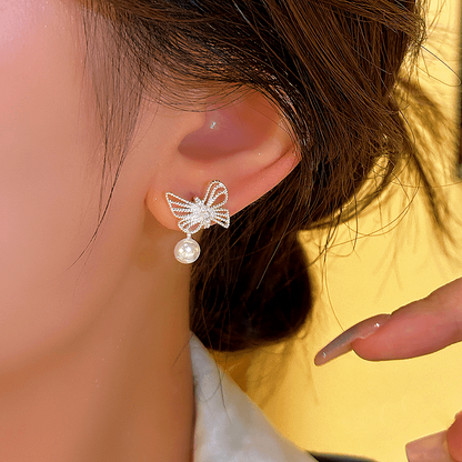 14K Gold-plated Butterfly Bead Earrings