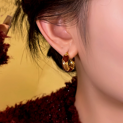 14K Gold-plated Color Matching Hoop Earrings