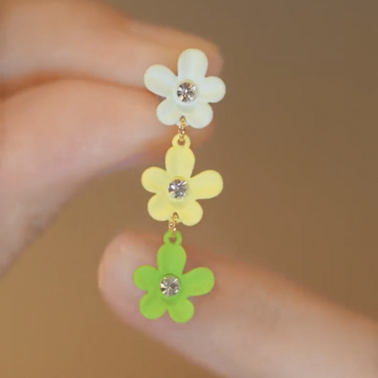 14K Gold-plated Colorful Flower Earrings