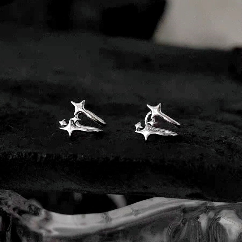 14K Gold-plated Double Layer Star Ear Clips ( 1 Pair )