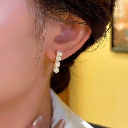 14K Gold-plated Elegant Beaded Earrings