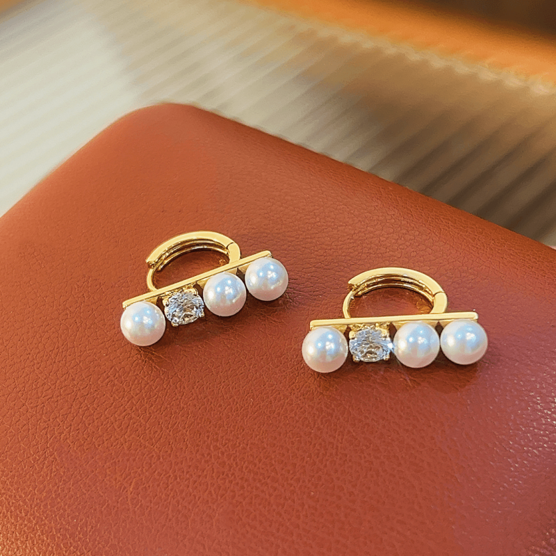 14K Gold-plated Elegant Beaded Earrings